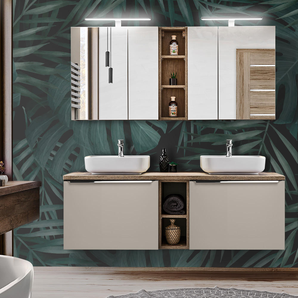 Lomado Badmöbel-Set Beige 140x200x46 cm