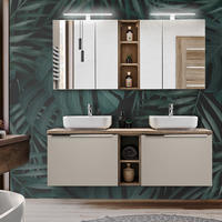 BADMÖBEL-SET 11-TLG. Puebla-56 - Beige, Holzwerkstoff (140/200/46cm) - Lomado