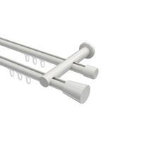 INNENLAUF-GARDINENSTANGEN-SET Platon Sitra 180 cm, 2-läufig, 20 mm Ø Weiß - Weiß, Metall (180cm) - INTERDECO