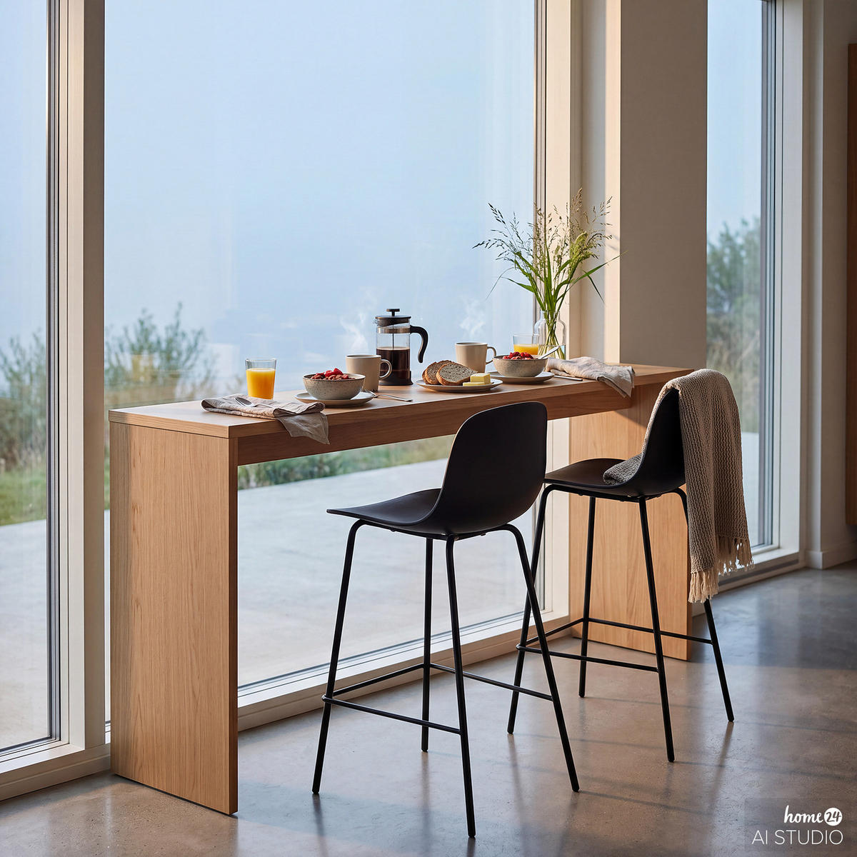 TRESENSTUHL - 2er-Set - Schwarz, Kunststoff/Metall (41/93/48cm) - home24