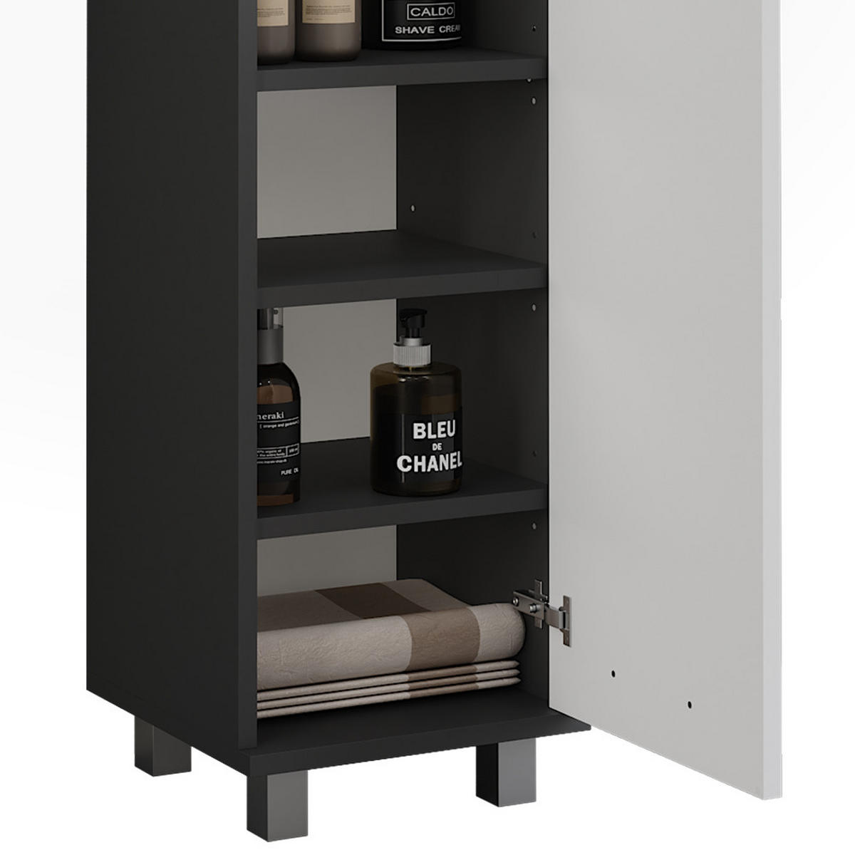 MIDISCHRANK Ilias Anthrazit/Weiß 30.2 x 95 cm mit Tür - Anthrazit/Weiß, Holzwerkstoff (30.2/95/30cm) - Vicco