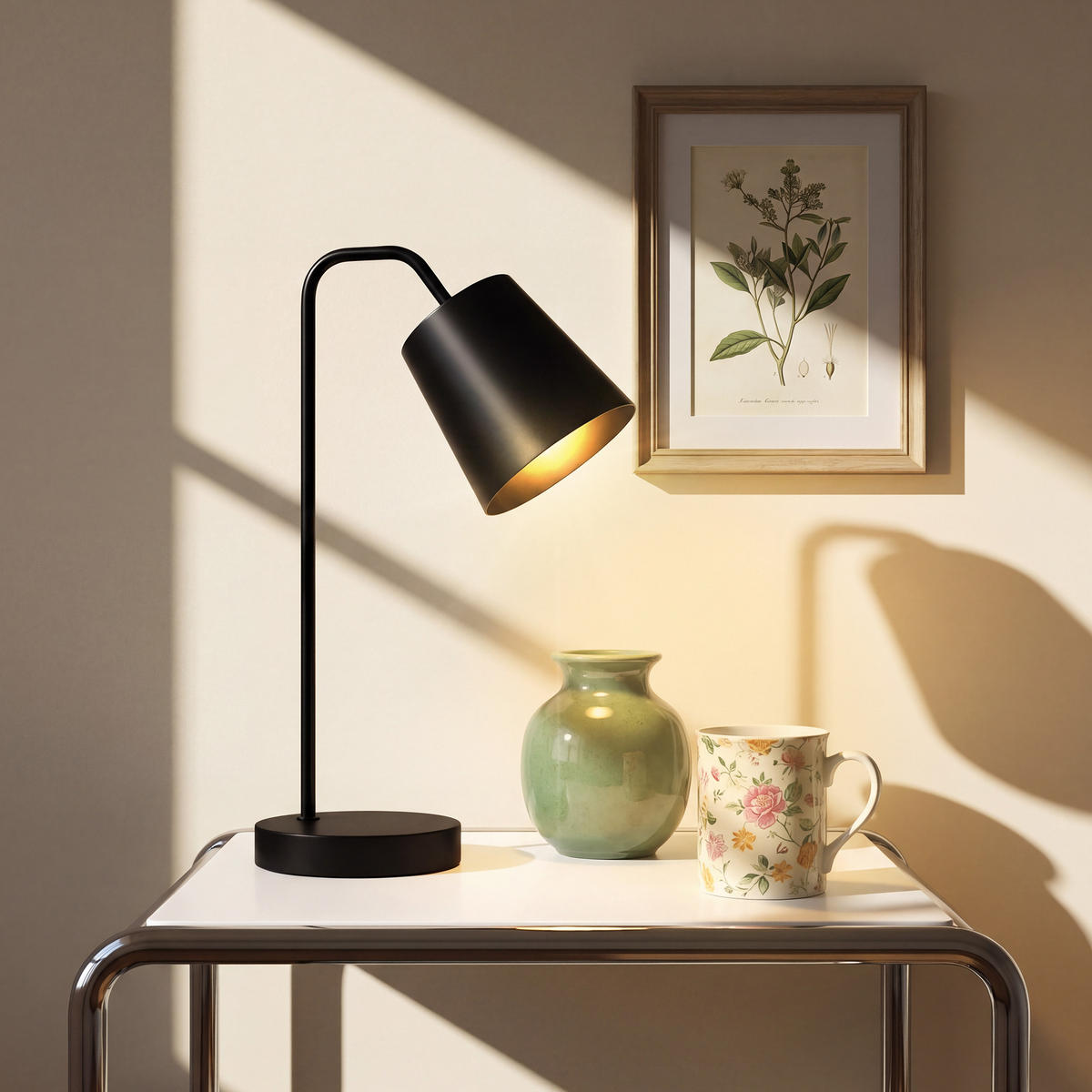 TISCHLAMPE Stahl Schwarz - Schwarz, Metall (28/15/41cm) - HOMCOM