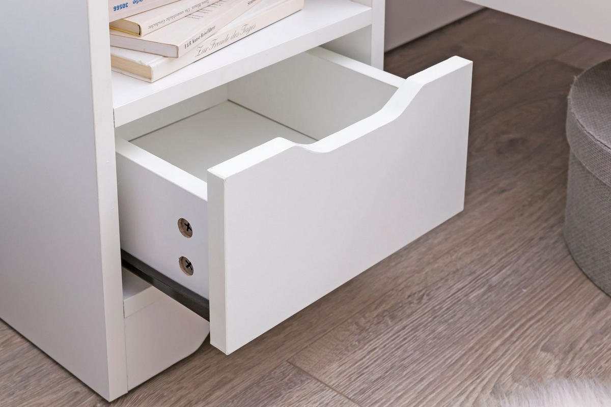 NACHTTISCH Modern Schublade Ablage Kratzfest ILM, Weiß 31x31x43 cm - Weiß, Holz (31/43/31cm) - KADIMA DESIGN