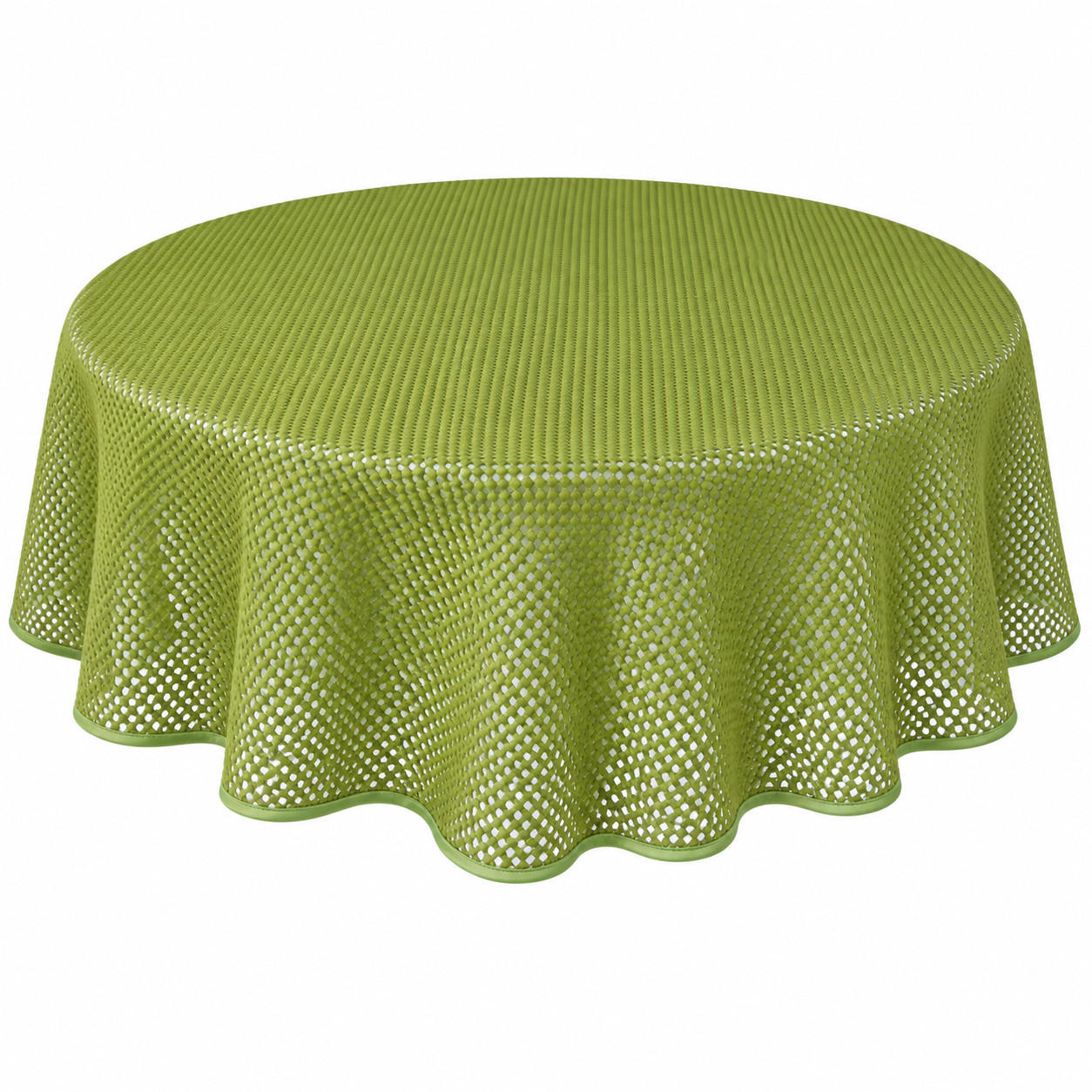 TISCHDECKE Gartentischdecke Karo Grün 140 cm rund - Grün, Kunststoff (140cm) - TiborTex