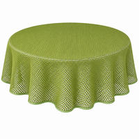 TISCHDECKE Gartentischdecke Karo Grün 140 cm rund - Grün, Kunststoff (140cm) - TiborTex