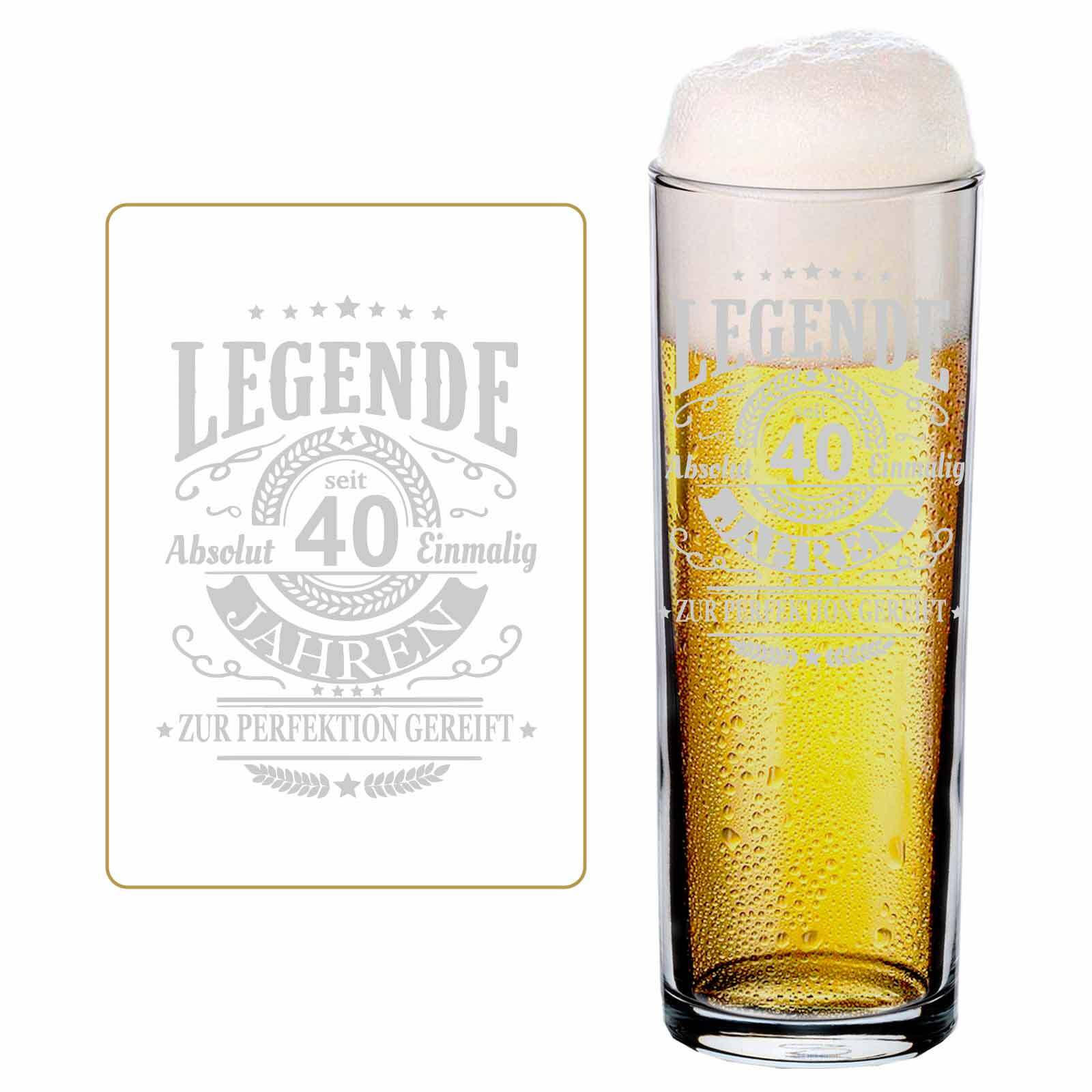 KÖLSCHGLAS KÖLNER STANGE MIT GRAVUR Legende seit 40 Jahren transparent 0,2 Liter - Transparent, Glas (0.2L) - LUXENTU