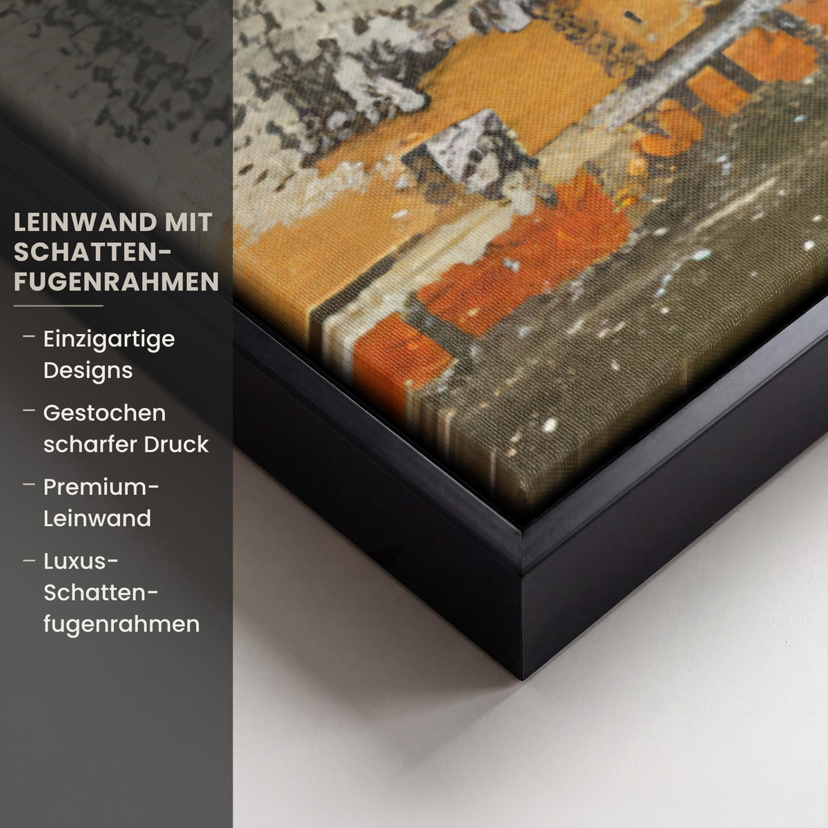 LEINWAND Bilder mit Rahmen - Graffiti - Banksy - Mädchen - Straßenkunst - 90x90 - Sandfarben, Textil (90/90cm) - MuchoWow