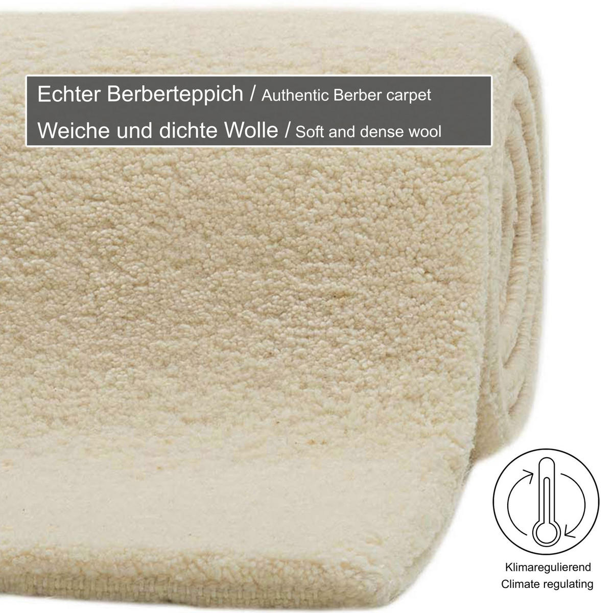 BERBERTEPPICH Maloronga 250x300 cm - Weiß, Textil (250/300cm) - THEKO