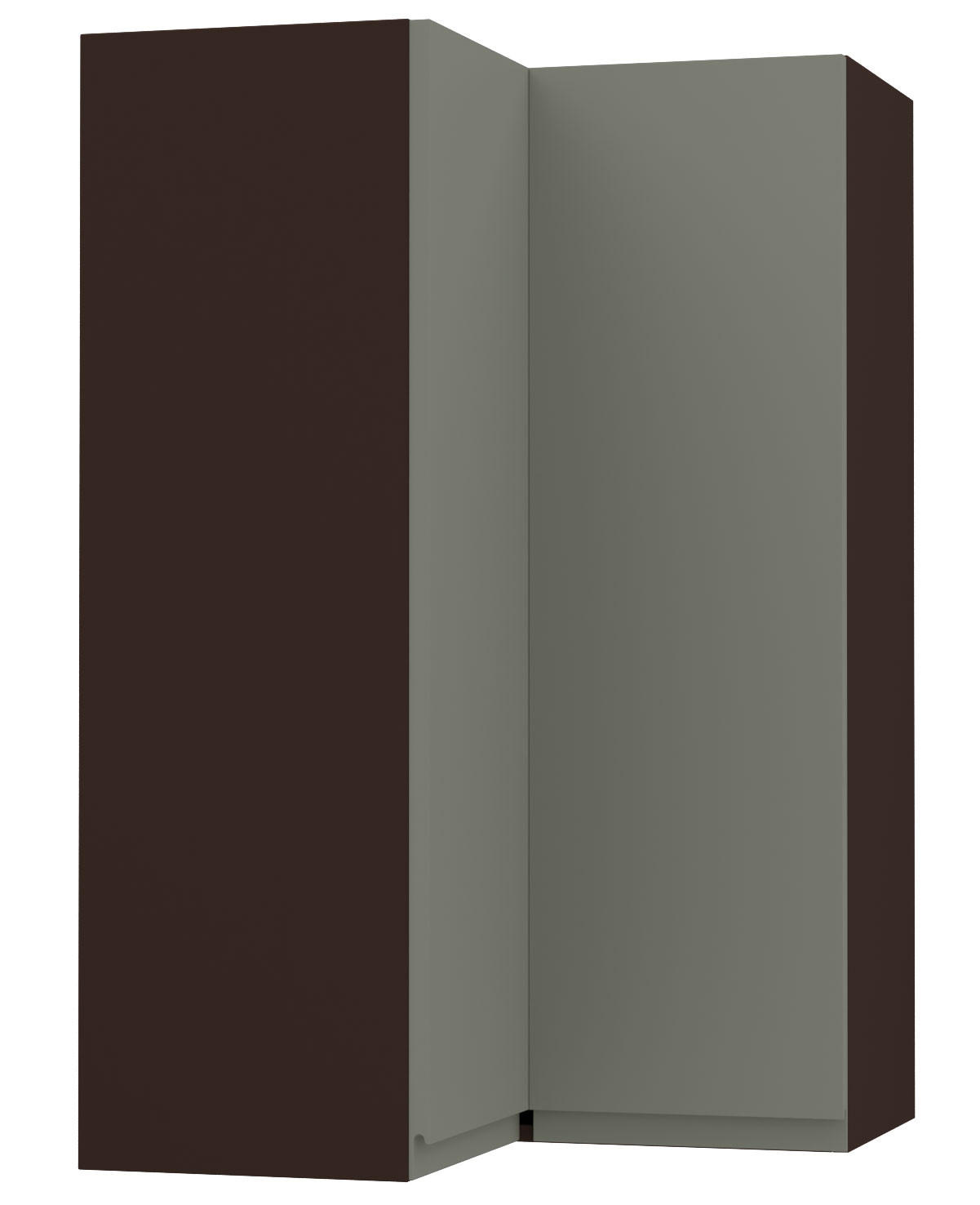 ECKHÄNGESCHRANK Avellino W14/60 Lava / Reed Green Acryl Matt 60 / 60 / 96cm - Dunkelgrau/Grün, Holz/Holzwerkstoff (60/96/60cm) - Feldmann-Wohnen