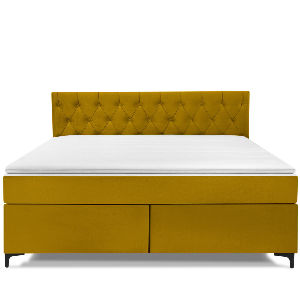 POLSTERBETT ARDEA, Gelb - Gelb/Schwarz, Holz/Holzwerkstoff (180/200cm) - KONSIMO®