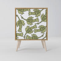 SIDEBOARD SEEDLING SONGBIRD, Eichefarben, 57,5x42x77,5 cm, Schräge Buchenholzfüße - Eichefarben/Buchefarben, Holzwerkstoff/Buchenholz (57.5/77.5/42cm) - SpaceRebels