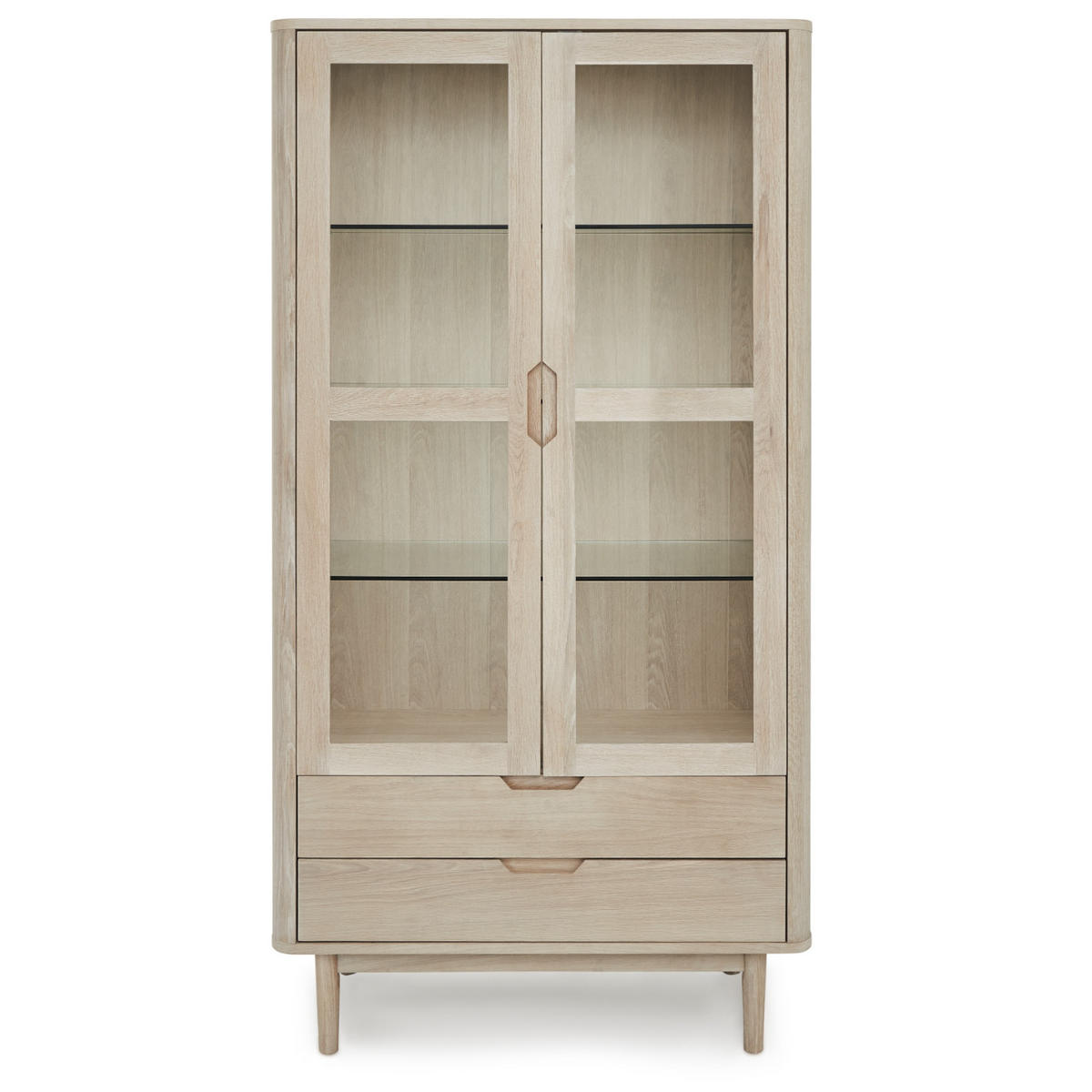 VITRINE Eiche massiv - Eichefarben, Holz (100/190/45cm) - Furnhouse