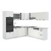ECKKÜCHE R-Line Weiß Landhaus/Weiß 237 x 60 cm, AP Marmor - Weiß, Holzwerkstoff (247/81.6/60cm) - Vicco