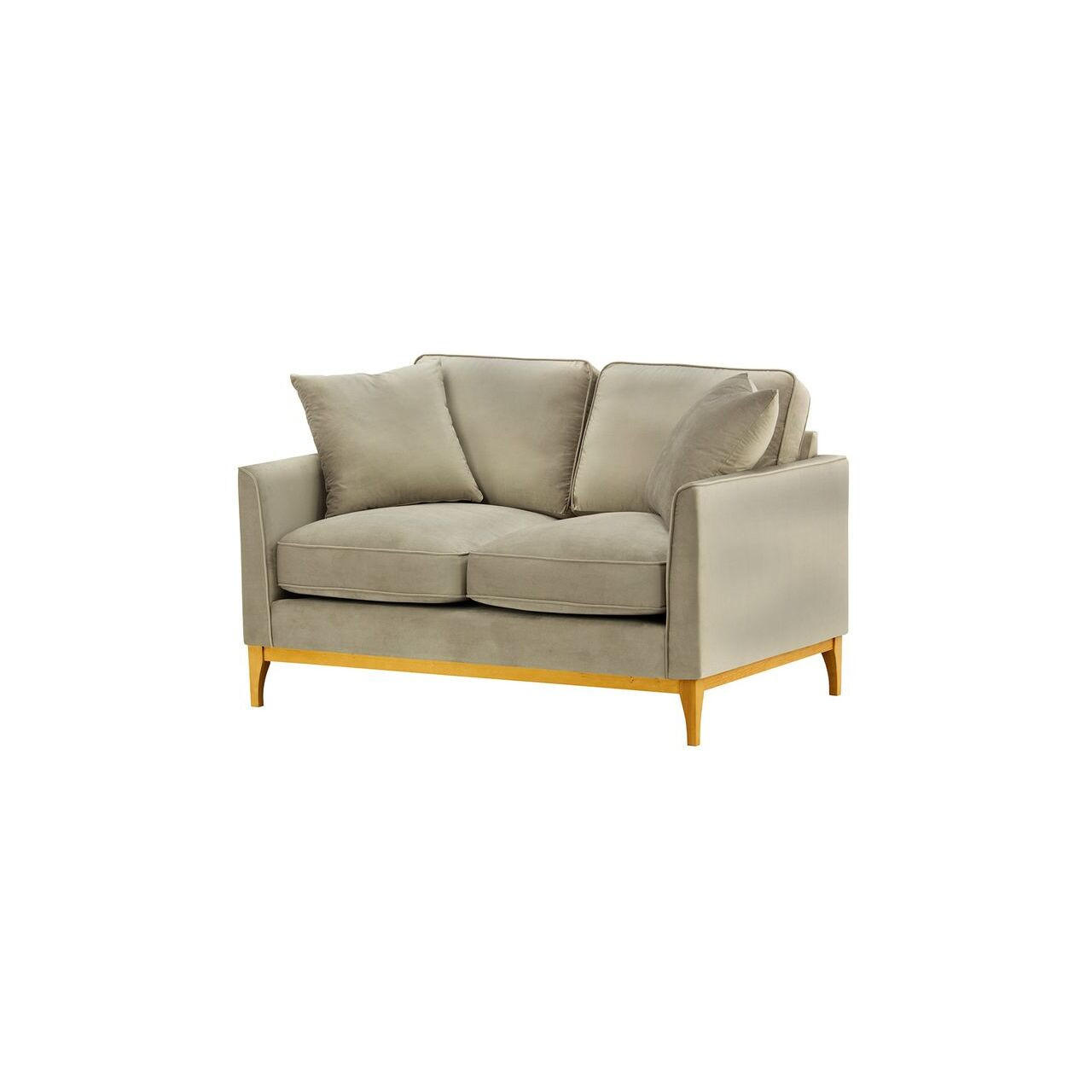 ZWEISITZER-SOFA Linara-Velluto 3 - Beige, Holz/Textil (141/91/95cm)