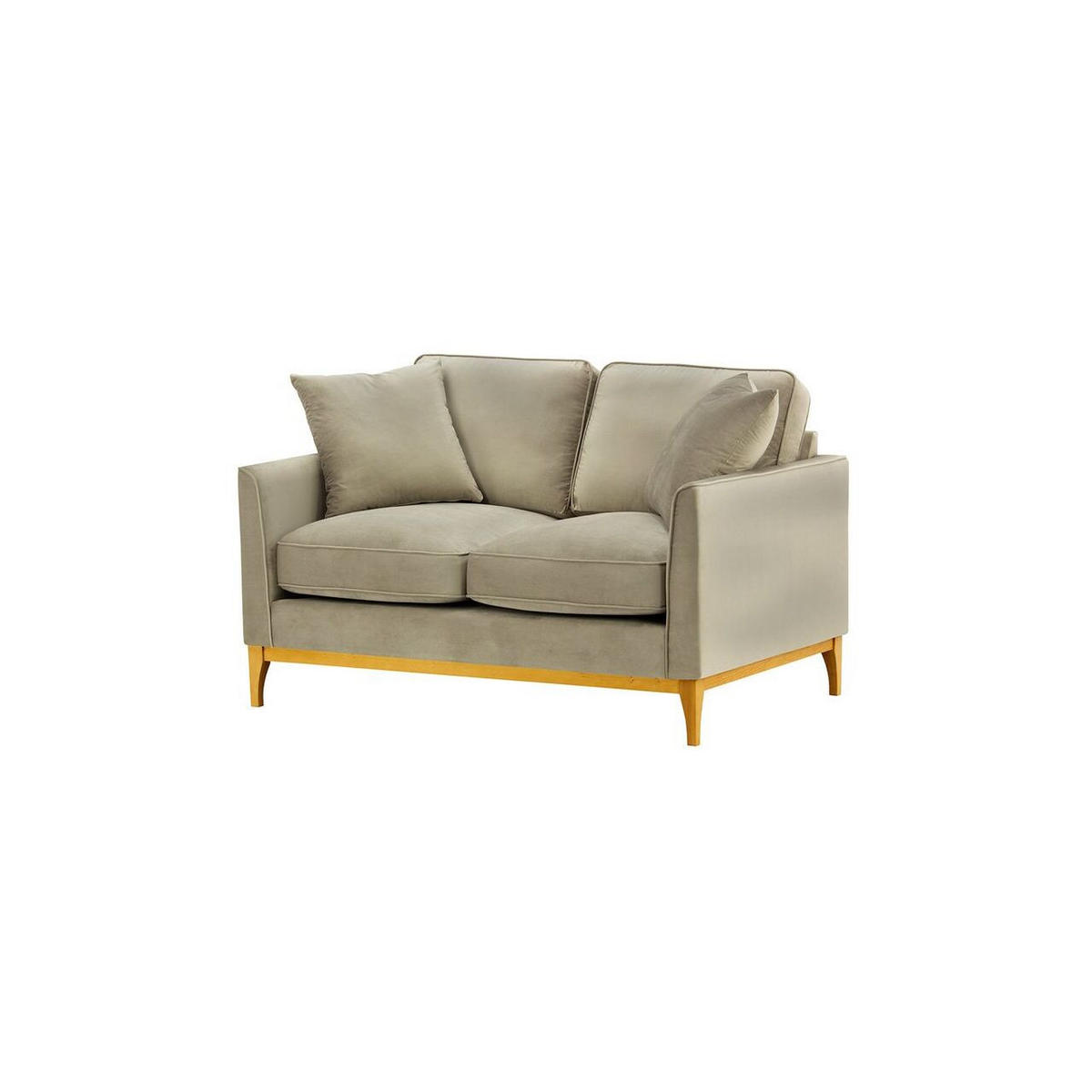 ZWEISITZER-SOFA Linara-Velluto 3 - Beige, Holz/Textil (141/91/95cm)