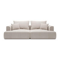 SOFA ohne Schlafmöglichkeit - 4 Personen - Samt - Beige - Beige, Textil (260/94/145cm) - Vente-Unique