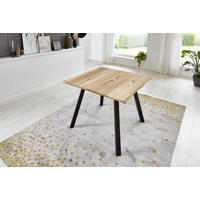 ESSTISCH EDIK - Beige/Schwarz, Holz/Metall (80/80/77cm) - SAM