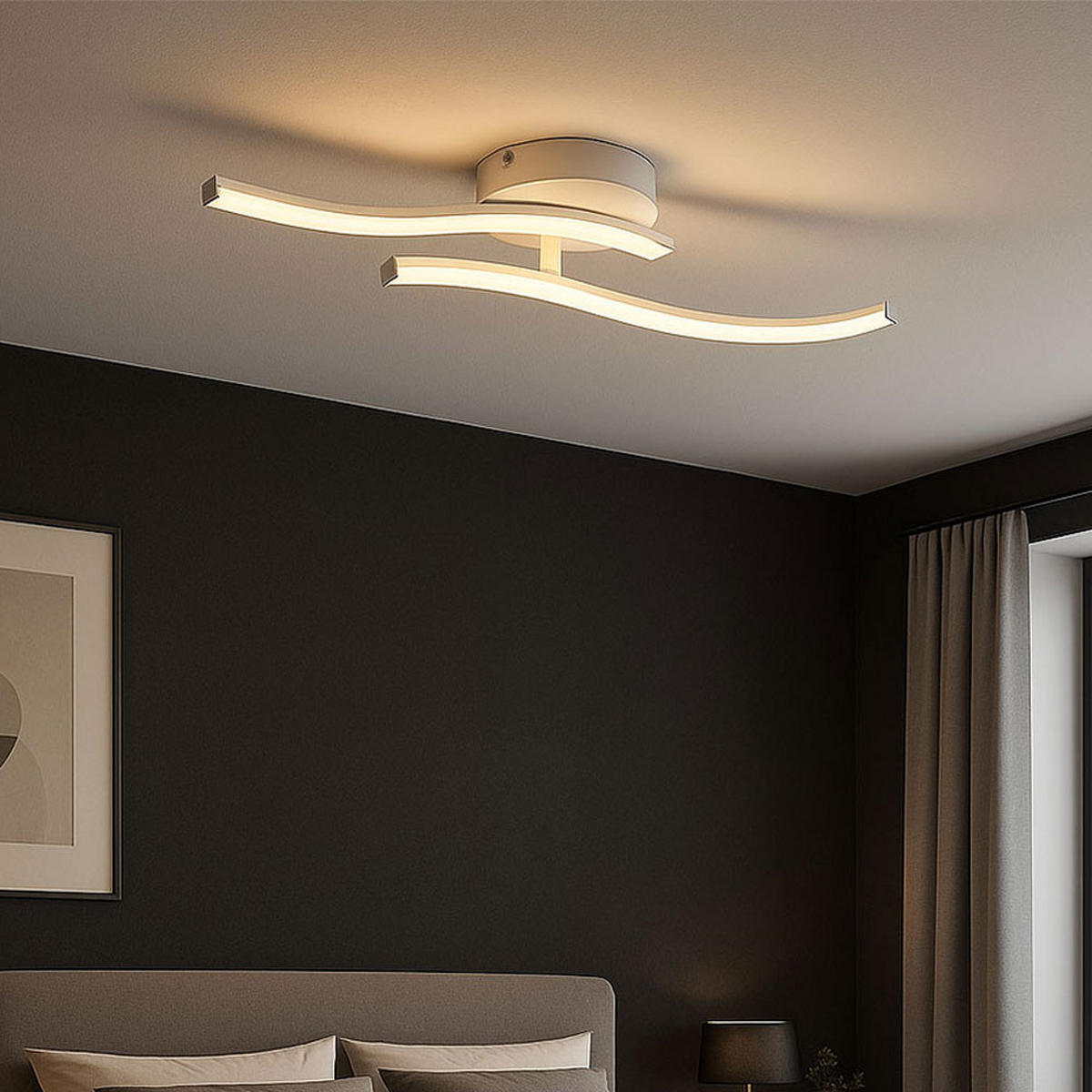 LED DECKENLEUCHTE TYLER Weiß - Weiß, Kunststoff (51.5/10/7.2cm) - Globo Lighting