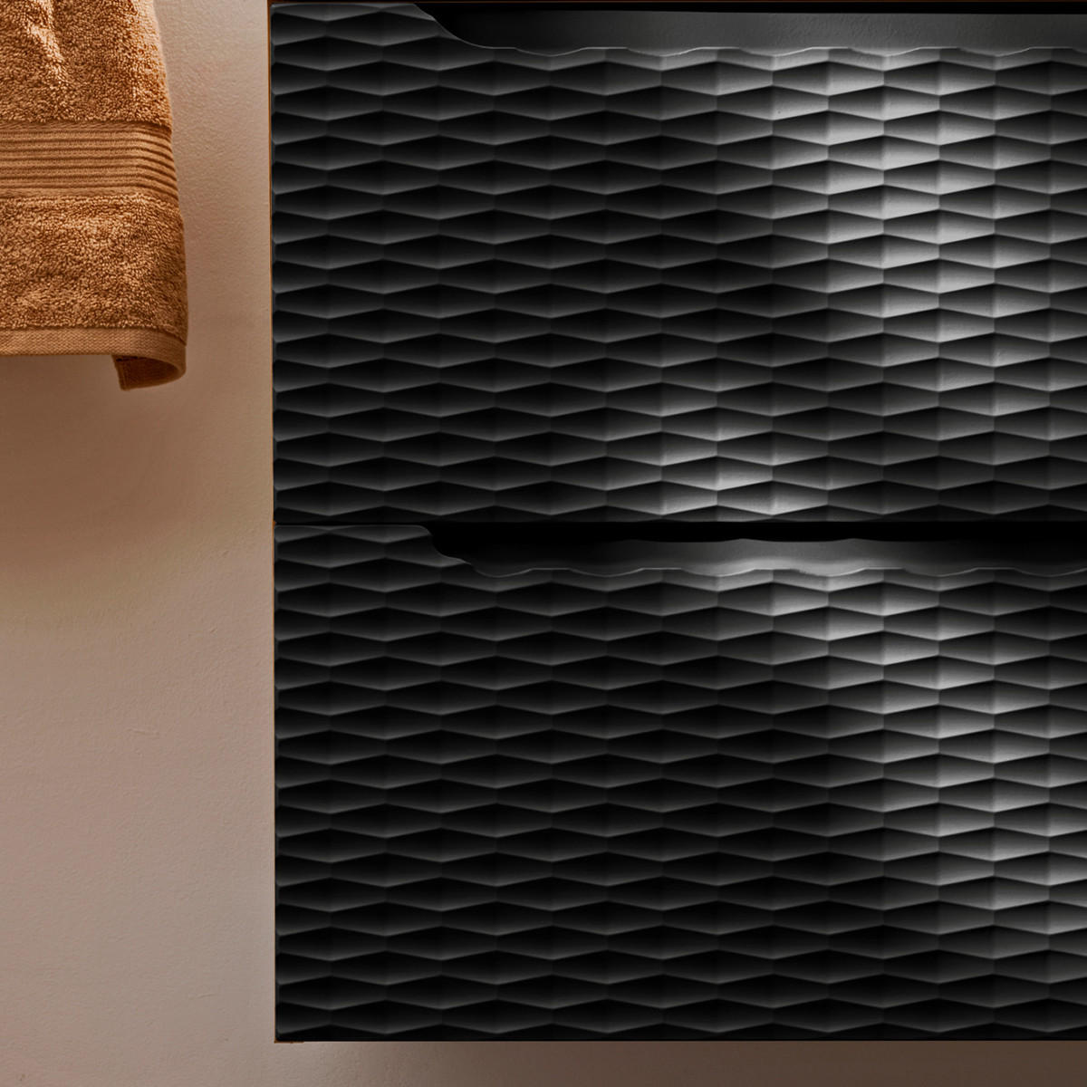 WASCHTISCH 90cm Elora Schwarz und Holz - Schwarz, Holzwerkstoff (90/57/46cm) - Petits-meubles