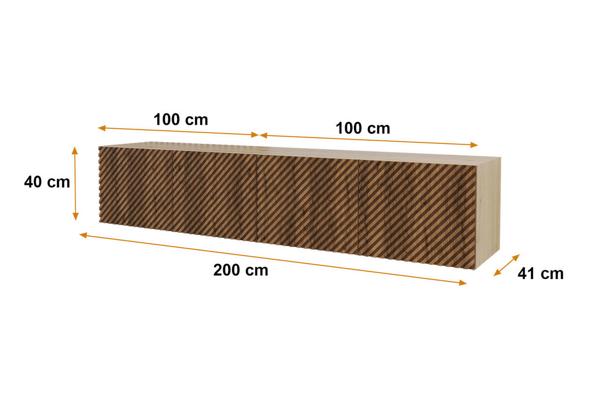 LOWBOARD ZENO-W 2x100x40x41 cm - Artisan / Katania - Eiche Wotan, Holzwerkstoff (200/40/41cm) - ALTDECOR