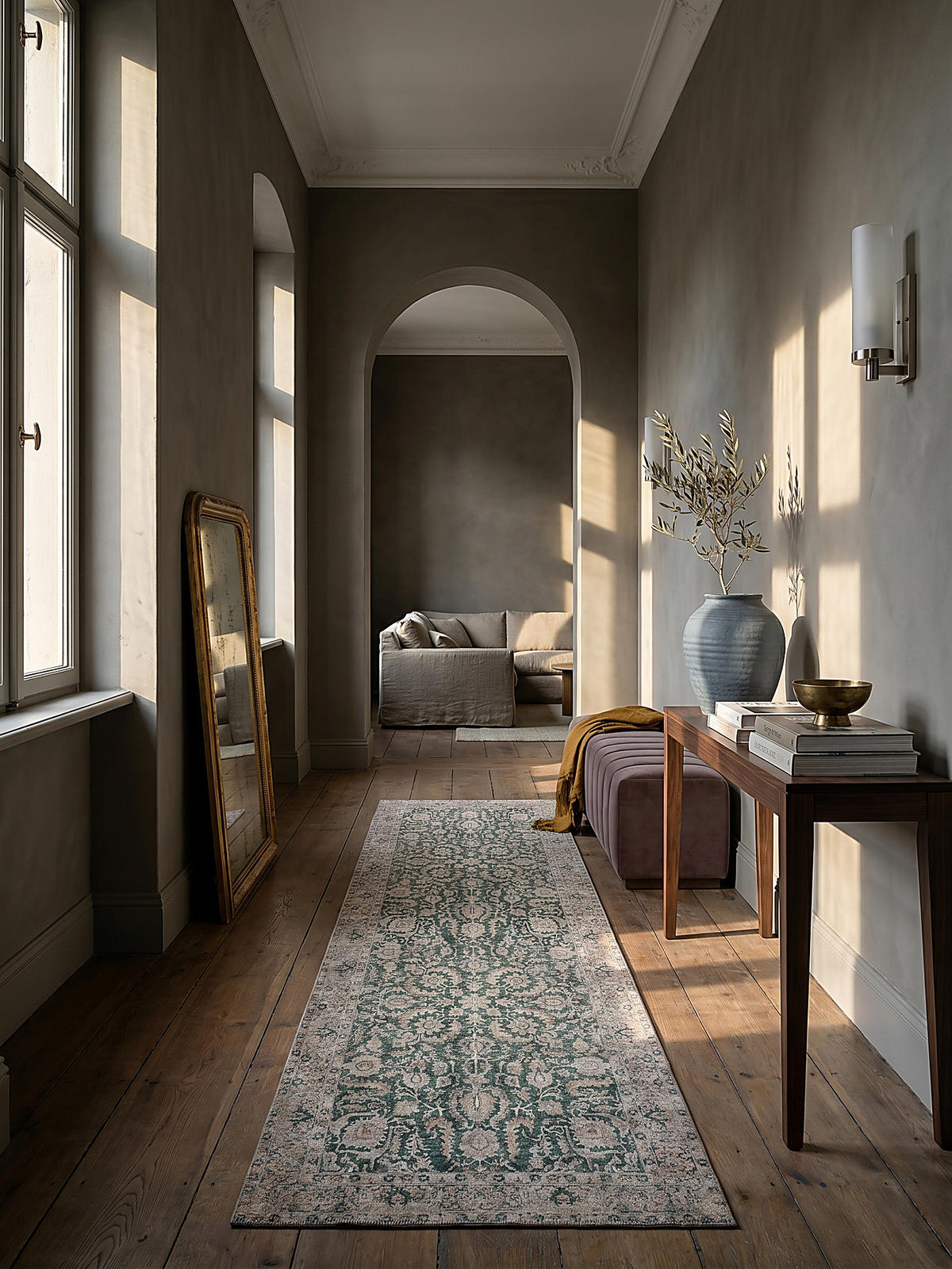 TEPPICH Waschbar HURST, orientalisch, Grün, 60 x 230 cm - Grün, Textil (60/230cm) - KADIMA DESIGN
