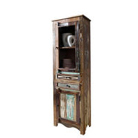 VITRINE Altholz 60x35x190 mehrfarbig lackiert NATURE OF SPIRIT #24 - Multicolor, Holz (60/190/35cm) - Massivmoebel24