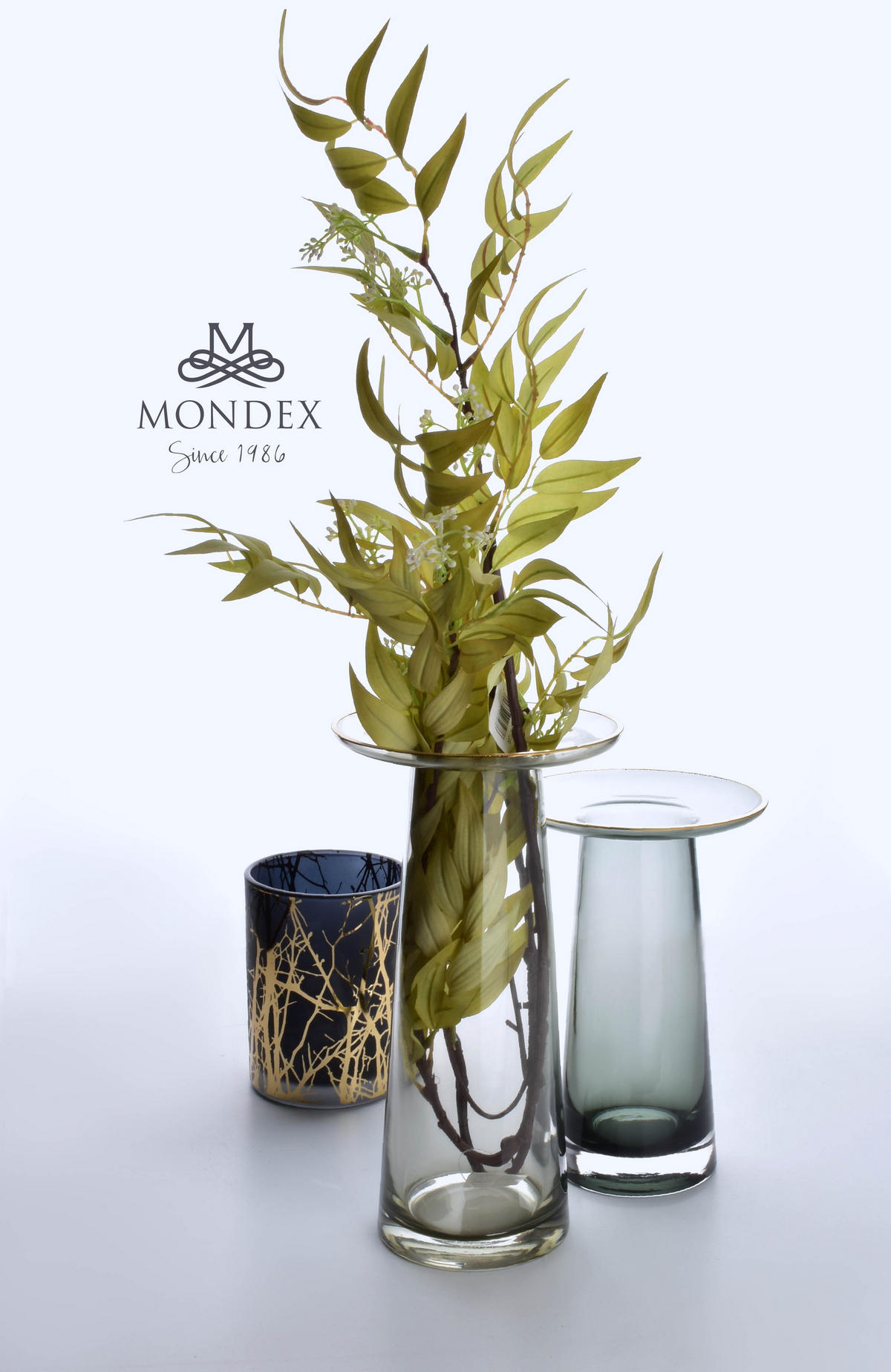 VASE Serenite Grau 14.5/14.5/25 cm Glas - Grau, Glas (25cm) - Mondex