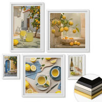 WANDBILDER 5er-Set - 50x50 cm & 20x30 cm & 40x60 cm Weißer Rahmen - Patio Sun Limonade - Weiß, Kunststoff (40/60cm) - ArtPrintCave