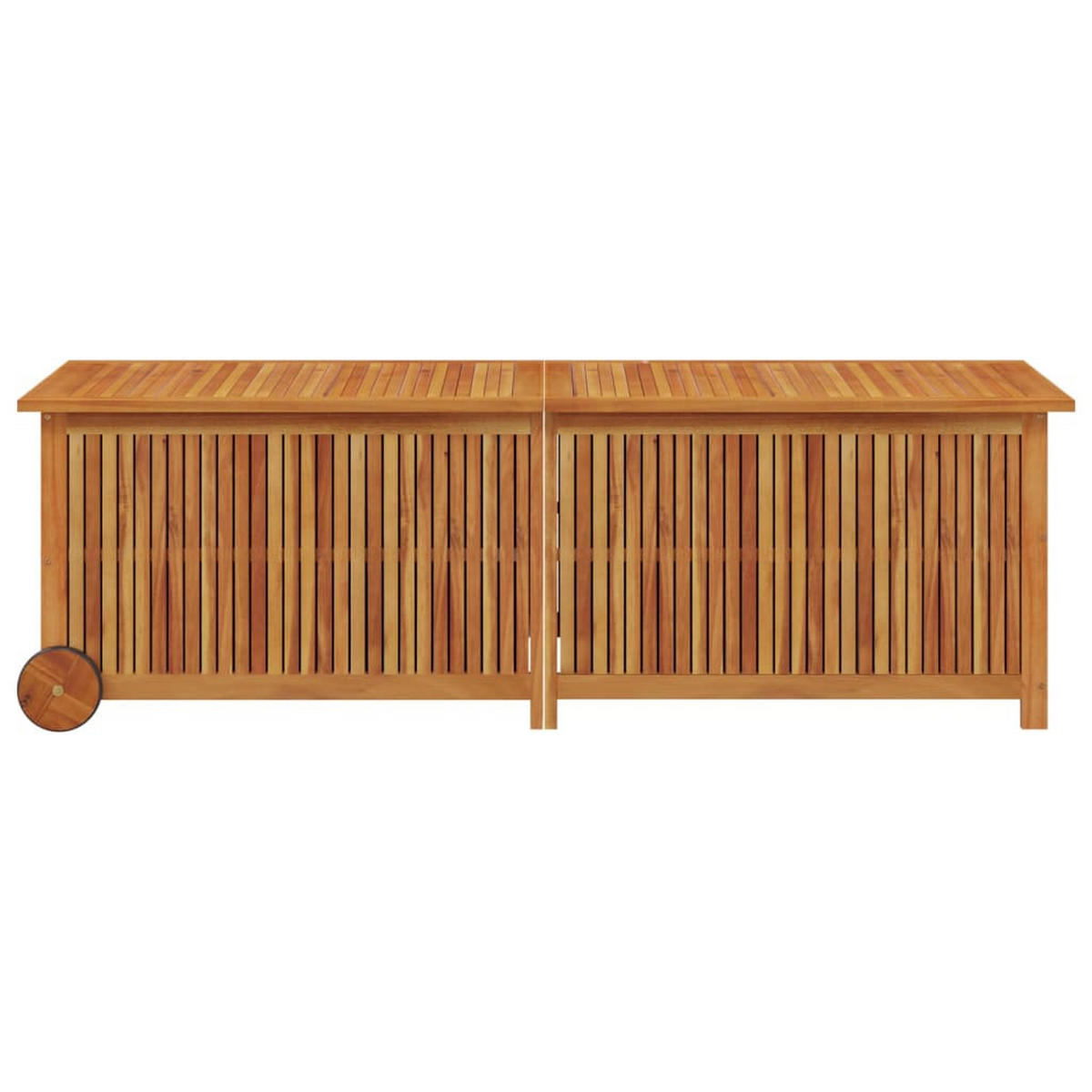 GARTENTRUHE mit Rollen 150x50x58 cm Massivholz Akazie - Braun, Holz (150/58/50cm) - furnicato