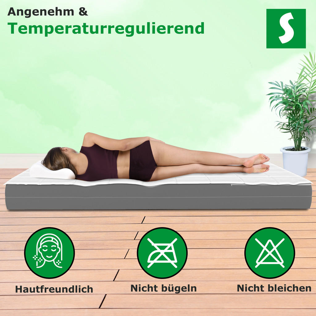 Thumbnail - Schlaftroll Bettdecke, Weiß, Textil, Rechteckig, 140x200 cm, Oeko-Tex® Standard 100, Schlaftextilien, Bettdecken, Sommer...