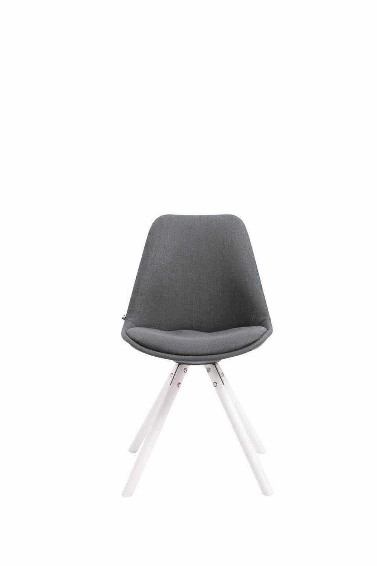 STUHL Stoff dunkelgrau - Dunkelgrau/Weiß, Holz/Textil (48/84/56cm) - CLP