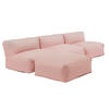 GARTENSOFA mit 4 Sitzplätzen, Puderrosa - Pink, Textil (85/65/340cm) - Oviala