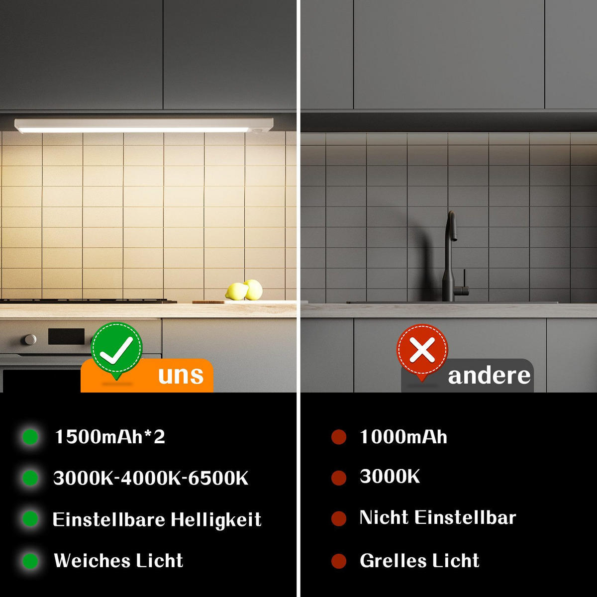 LED-UNTERBAULEUCHTE Bennett II 40/4/1cm - Silberfarben, Metall (40/4/1cm) - Nettlife