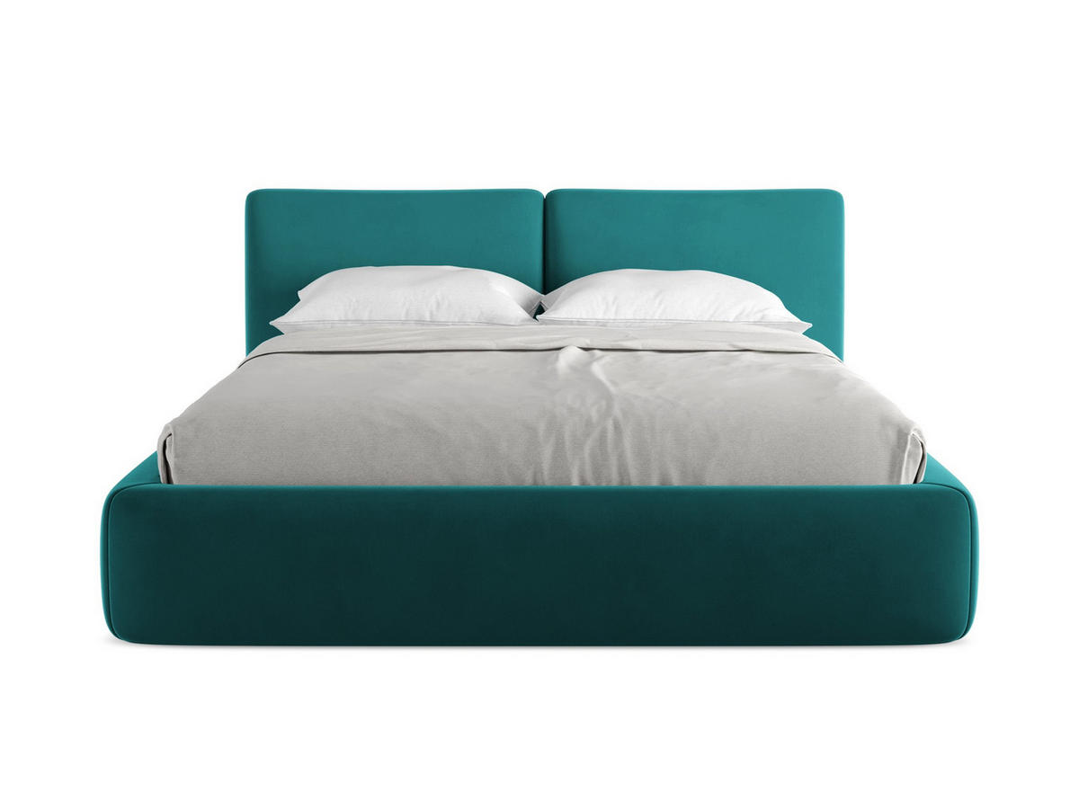 POLSTERBETT mit Bettkasten und Lattenrost 180x228 Blau - Blau/Petrol, Kunststoff/Textil (160/200cm) - Makamii