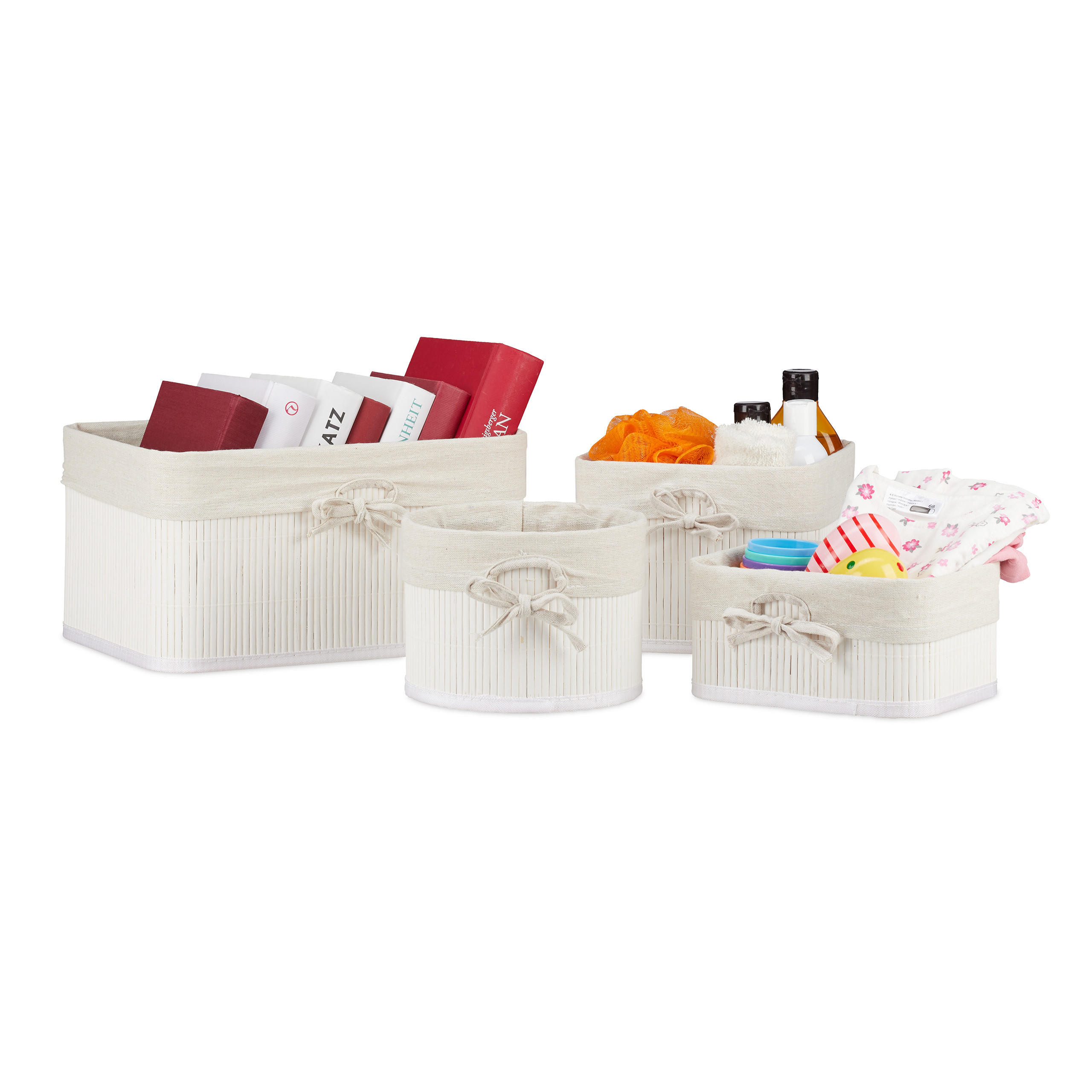 4XAUFBEWAHRUNGSKORB - Multicolor, Holz/Holzwerkstoff (33/17/23cm) - Relaxdays