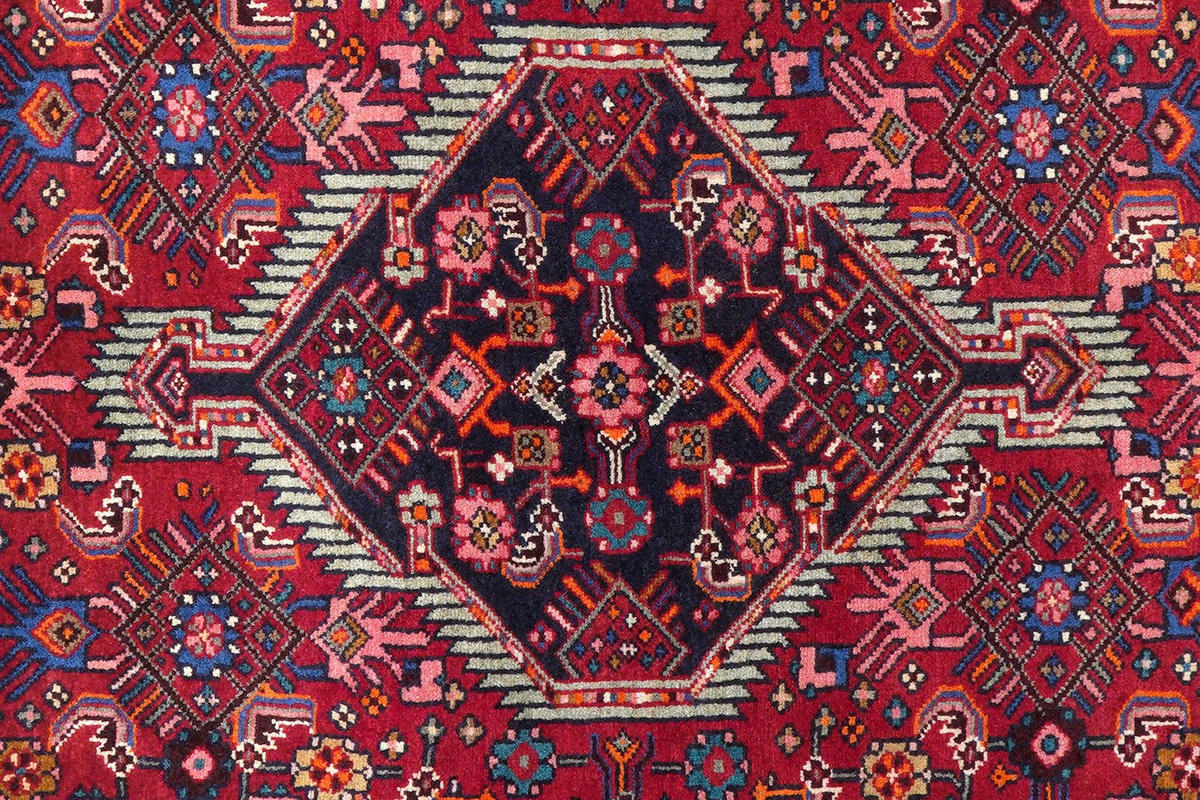 ORIENTTEPPICH handgeknüpft Assadabad Rot 245/136 cm Schurwolle - Rot, Textil (136/245cm) - Looma