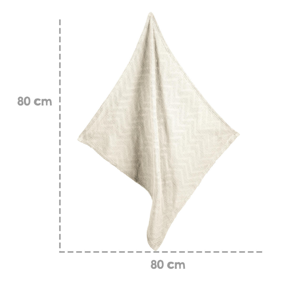 DECKE IN STRICKOPTIK 80 x 80 cm Seashells oyster - Weiß, Textil (80/80cm) - Roba