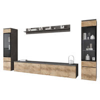 WOHNWAND Vera II - Braun/Grau, Holzwerkstoff (30/130/33cm) - MIRJAN24