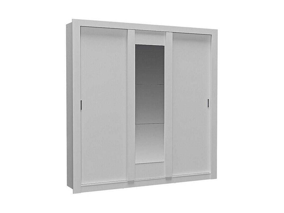 KLEIDERSCHRANK - 220 cm x 52 cm - Holz, Platte - Weiß ROXANE - Weiß, Holz (220/219/52cm) - Vente-Unique
