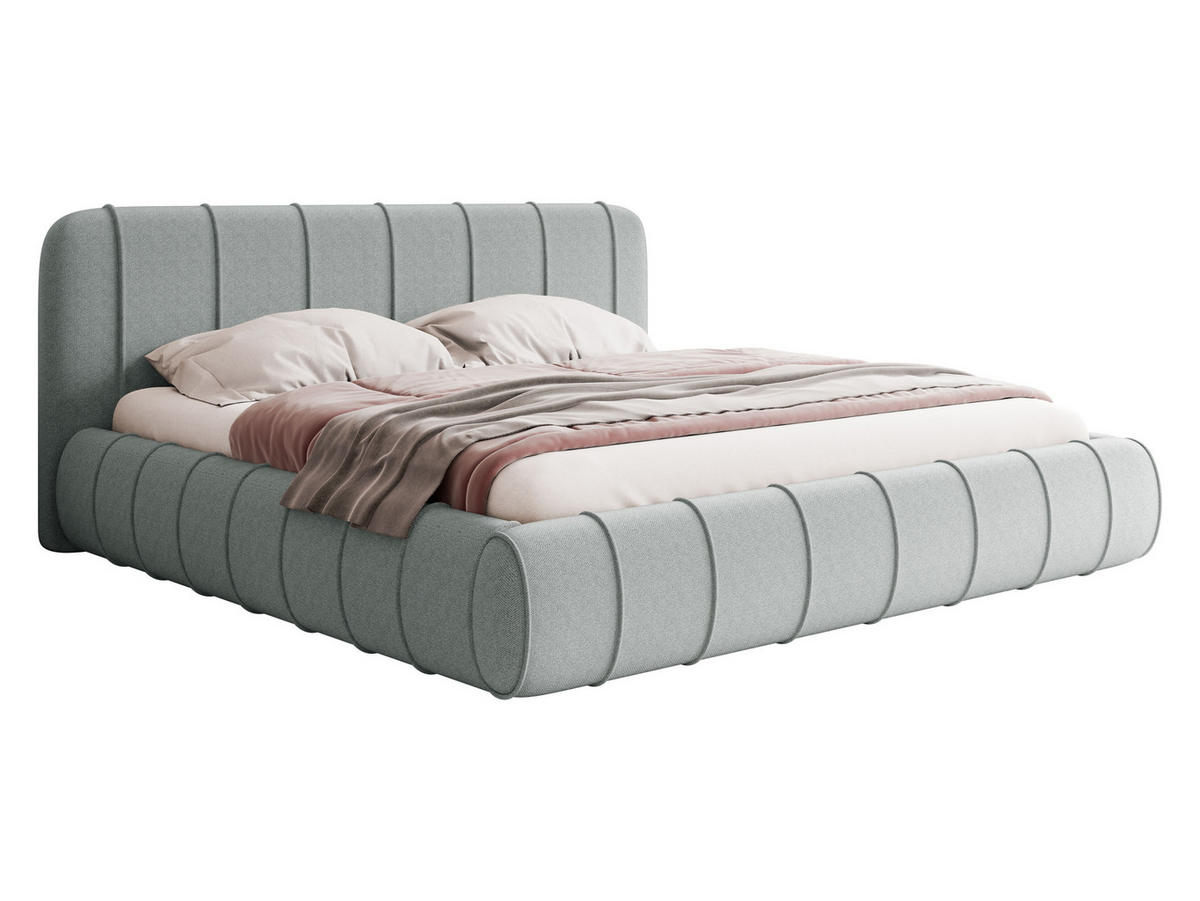 POLSTERBETT Slim XI - Hellgrau, Holz/Holzwerkstoff (200/200cm) - MIRJAN24