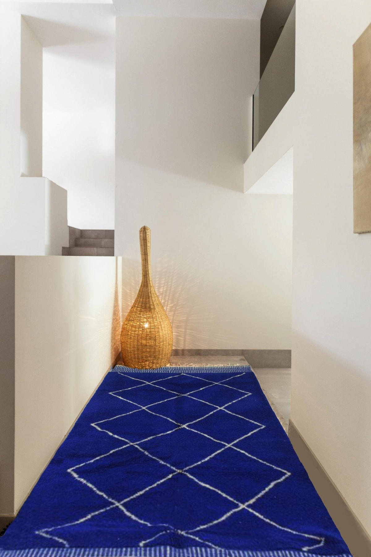 BERBERTEPPICH aus Essaouira-Wolle blau - Blau, Naturmaterialien (250/350cm) - AFK Living