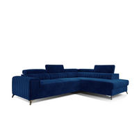 ECKSOFA - OLIVIER (Rechts, Marineblau) - Dunkelblau, Textil (275/205cm) - Möblo