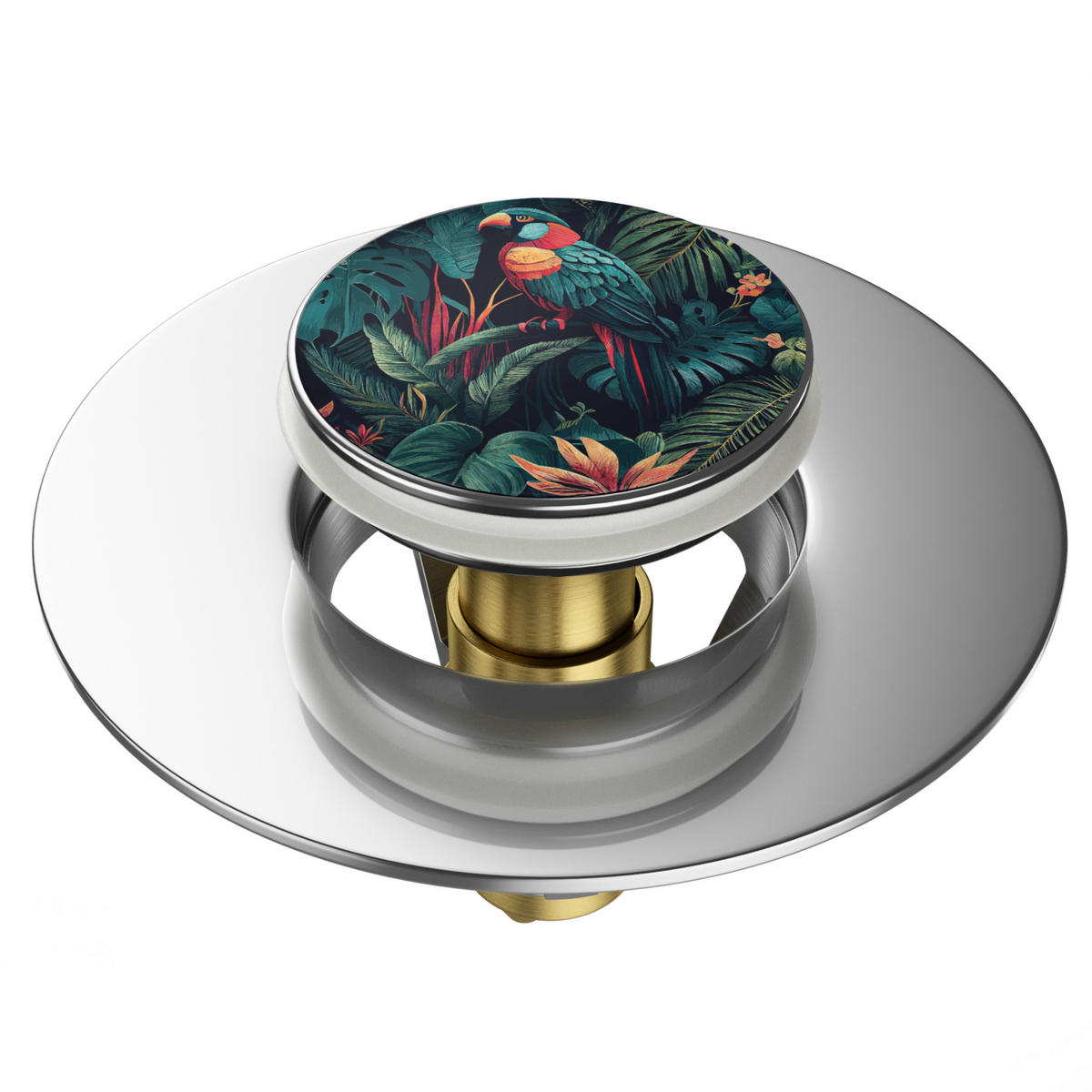 WASCHBECKENSTÖPSEL Pop-Up Exotic - Grün, Metall (6/4/5cm) - Sanilo