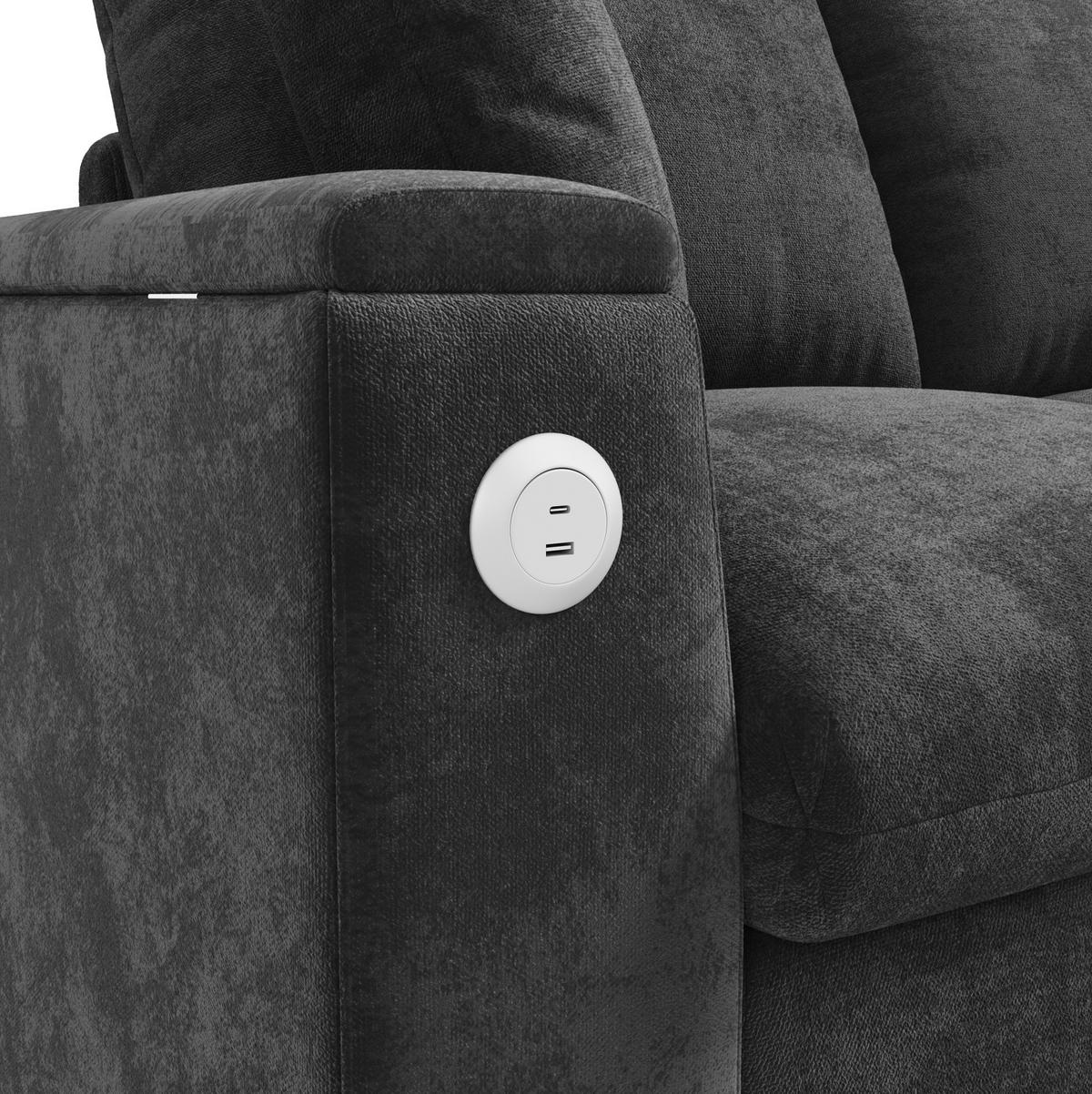 ECKSOFA 280/137/84 cm grau aus Chenille mit Schlaffunktion - Grau, Textil (137/280cm) - OKWISH