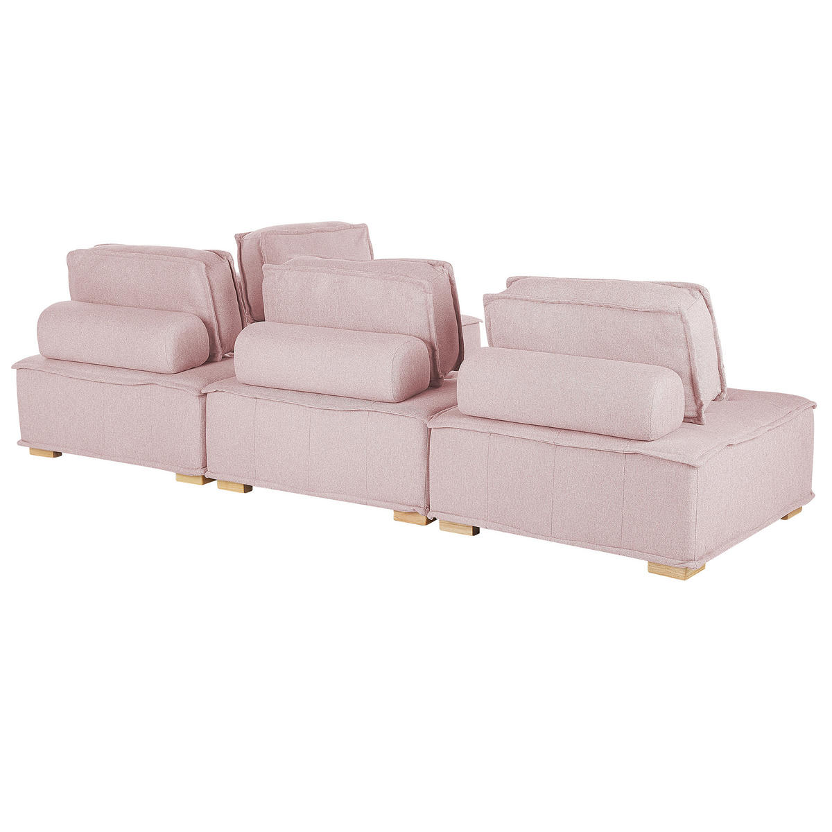 ECKSOFA Modul 4-Sitzer rechtsseitig Rosa Stoff Tibro - Pink/Braun, Textil (300/200cm) - Beliani