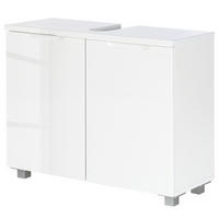 WASCHBECKENUNTERSCHRANK - Hochglanz Weiß / Matt Weiß - Weiß, Holzwerkstoff (80/67/32cm) - home24