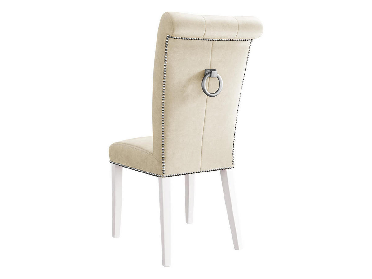 POLSTERSTUHL Christina, Holzfarbe: Weiß - Weiß/Naturfarben, Holz/Textil (47/103/68cm) - MIRJAN24