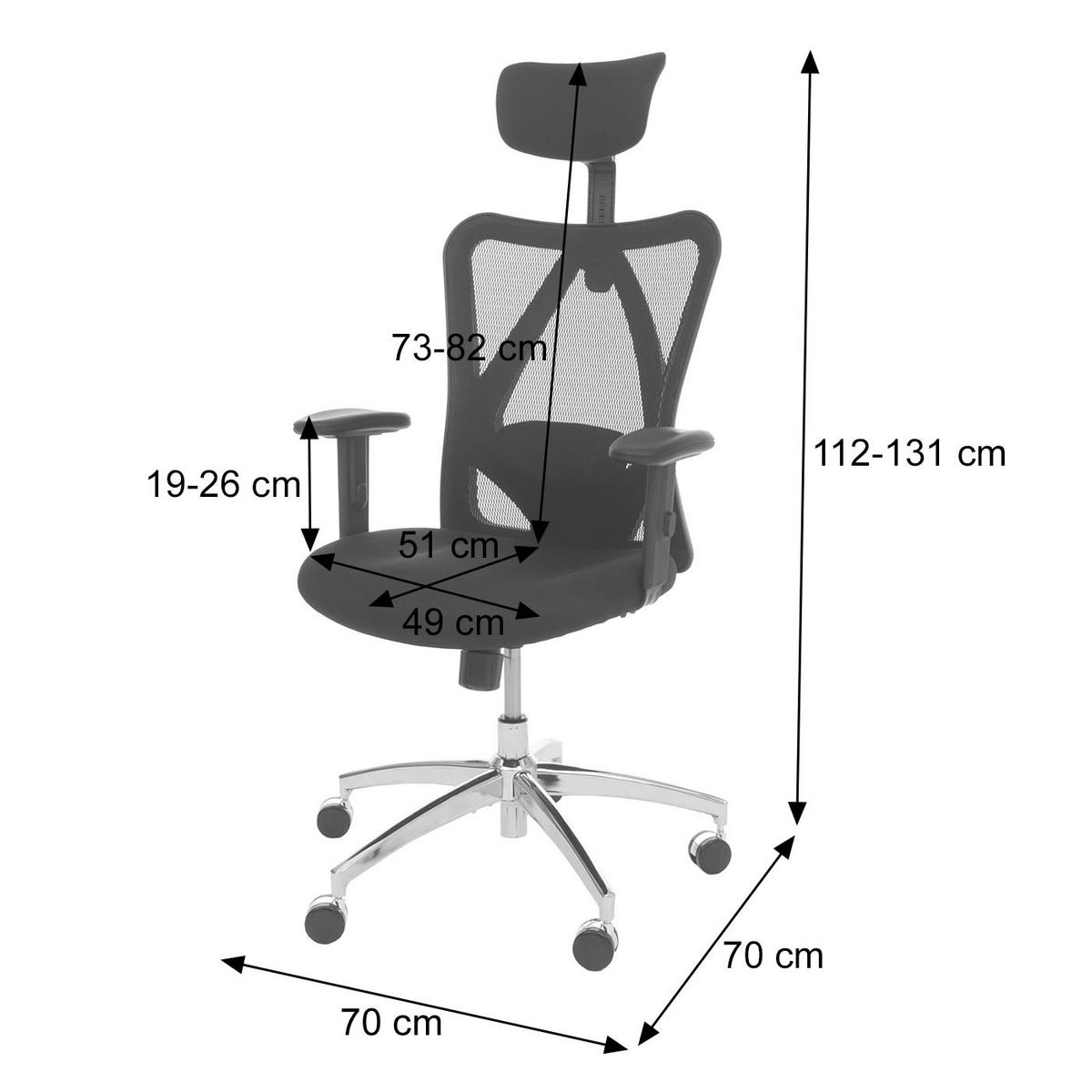 PISARNIŠKI STOL Črn - črna, tekstil (70/131/70cm) - MCW