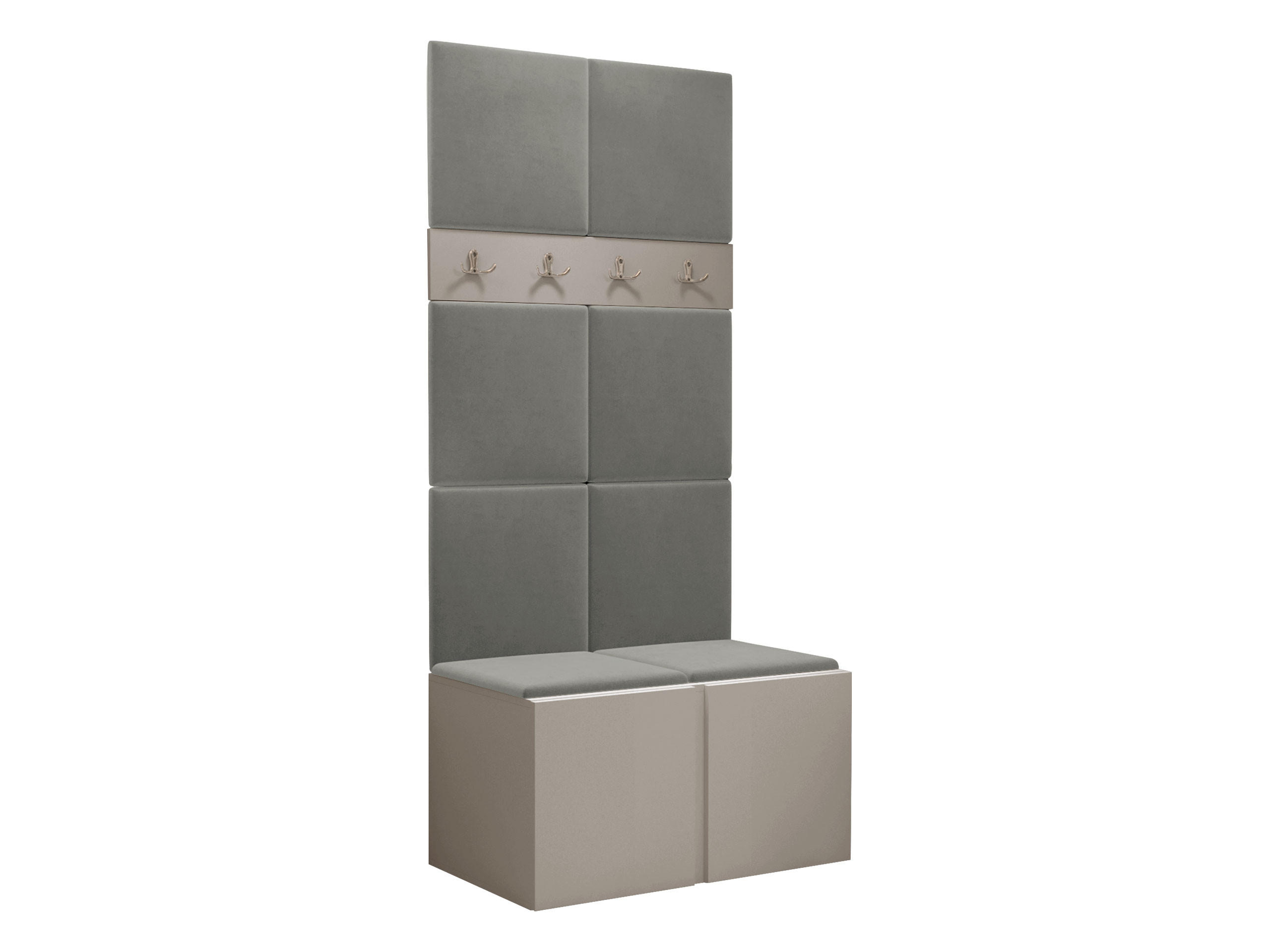 GARDEROBEN-SET Orion IV - Kaschmir/Grau, Holzwerkstoff/Kunststoff (84/186/46cm) - MIRJAN24
