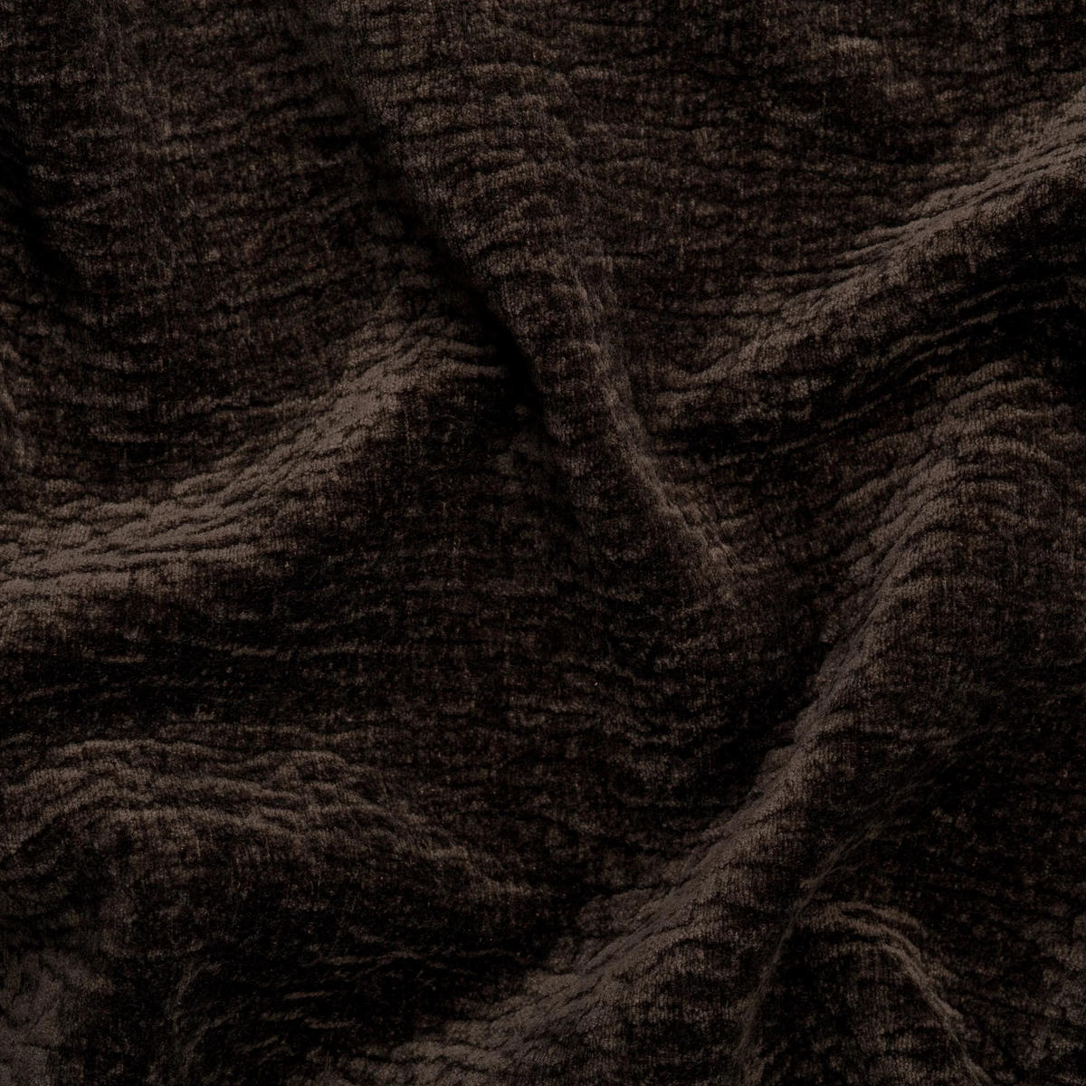 ECKSOFA Puffy mit Schlaffunktion und Bettkasten - besonders weich und puffig aus Braun Stoff mit Chenillestruktur - Ottomane rechts - Schwarz/Braun, Holz/Kunststoff (266/138cm) - S-Style Möbel